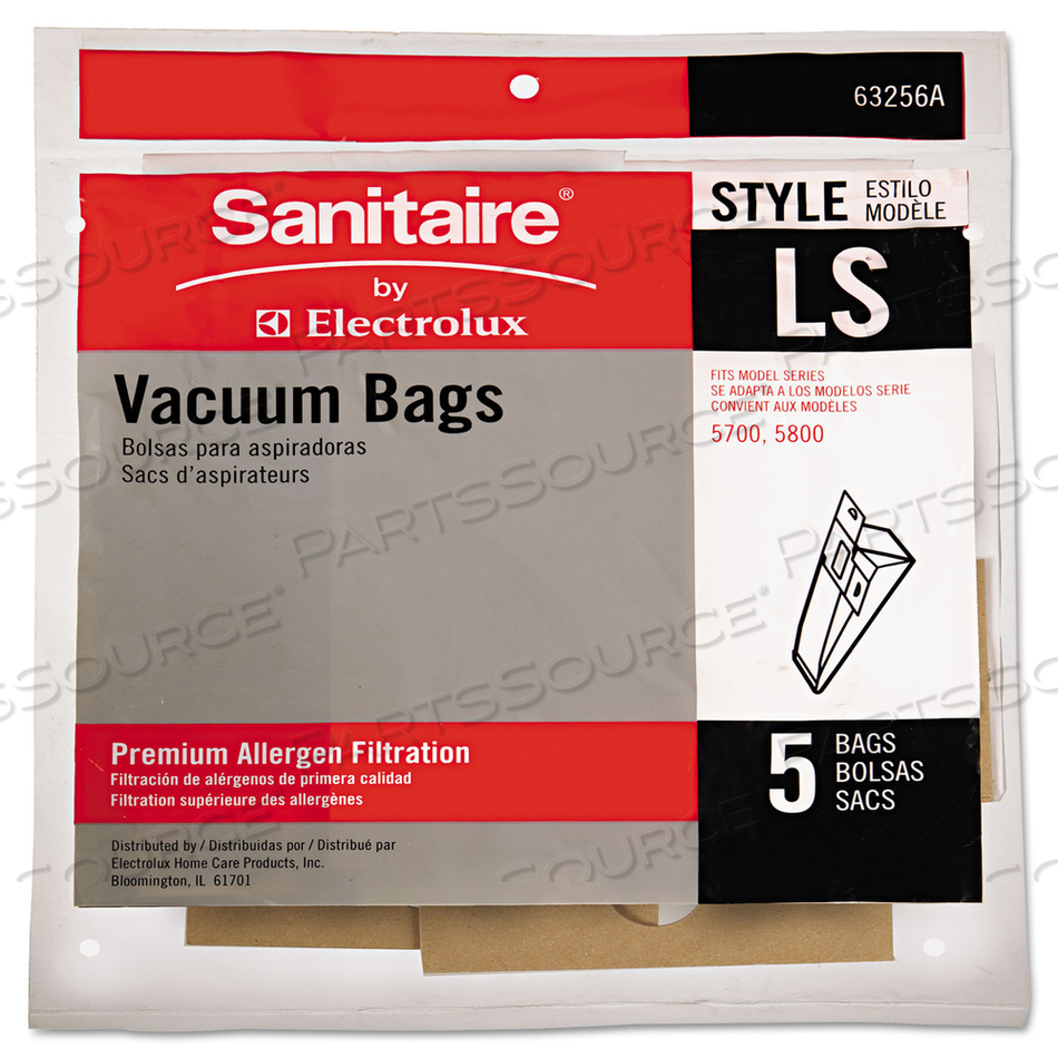 COMMERCIAL UPRIGHT VACUUM CLEANER REPLACEMENT BAGS, STYLE LS by Sanitaire