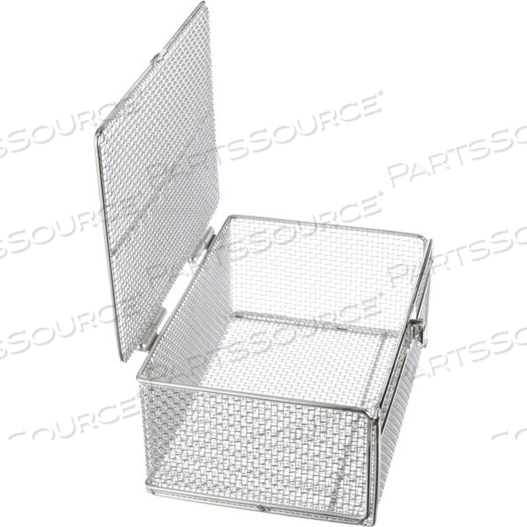 BASKET WITH LID 14"L X 10"W X 6"H 0.25" WIRE - STAINLESS STEEL - PRICE EACH FOR QTY 1-4 by Marlin Steel Wire Products Inc