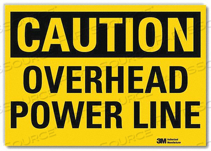 SAFETY SIGN OVERHEAD POWER LINE 5 IN H by Lyle Signs Inc.