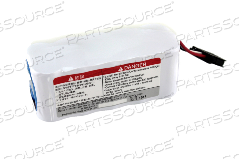 RECHARGEABLE BATTERY PACK, NICKEL METAL HYDRIDE, 12V, 3 AH, WIRE LEADS FOR NIHON KOHDEN 7731K 