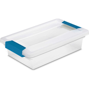 SMALL CLIP CLEAR STORAGE BOX WITH LATCHED LID - 11"L X 6-5/8"W X 2-3/4"H by Sterilite