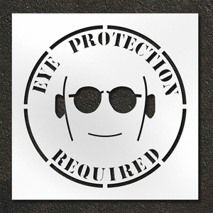 PAVEMENT STENCIL EYE PROTECTION REQUIRED by RAE Products & Chemicals Corp.