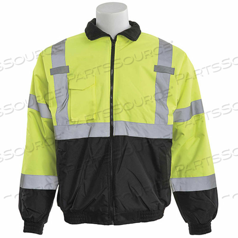 W105 ANSI CLASS 3 JACKET, HIGH VISIBILITY LIME/BLACK, XL 