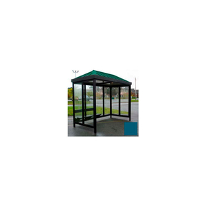 HEAVY DUTY BUS SMOKING SHELTER HIP ROOF 4-SIDED RIGHT FRONT OPEN 5' X 10' REGAL BLUE ROOF by Austin Mohawk