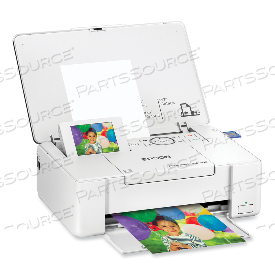 EPSON PICTUREMATE PM-400 - PRINTER - COLOR - INK-JET - A5, 4.13 IN X 9.5 IN - 5760 X 1400 DPI UP TO 1.7 PRINTS/MIN (COLOR) - CAPACITY: 50 SHEETS - USB 2.0, WI-FI(N) 