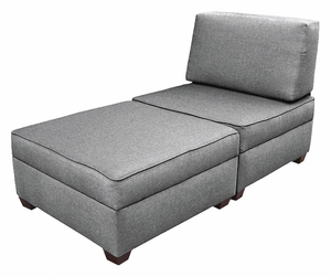 CHAISE LOUNGE 60 WX18 H GRAY UPHOLSTERY by Duobed