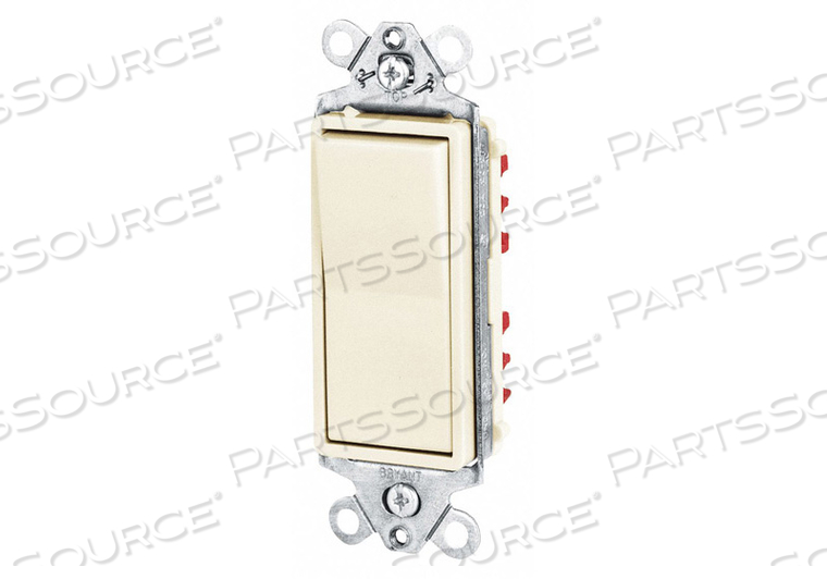 WALL SWITCH, ROCKER SWITCH, 3-WAY, IVORY, 20 A, SCREW TERMINALS by Hubbell Power Systems WALL SWITCH, ROCKER SWITCH, 3-WAY, IVORY, 20 A, SCREW TERMINALS by Hubbell Power Systems