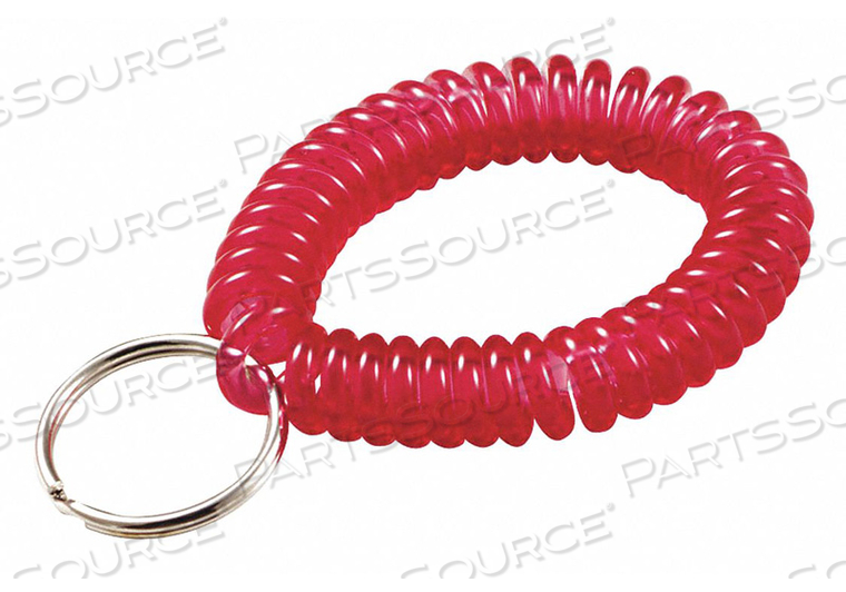 WRIST COIL KEY RING RED 2-1/2 W PK10 by Lucky Line Products