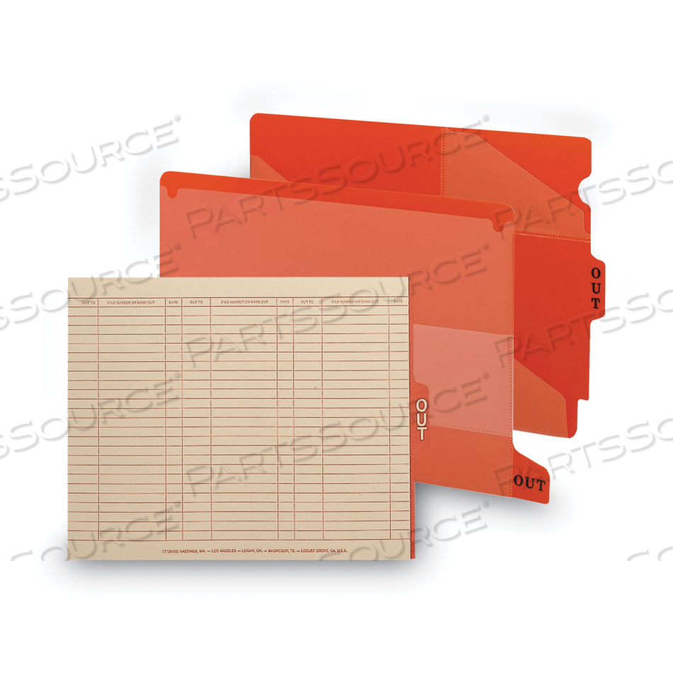 END TAB POLY OUT GUIDES, TWO-POCKET STYLE, 1/3-CUT END TAB, OUT, 8.5 X 11, RED by Smead END TAB POLY OUT GUIDES, TWO-POCKET STYLE, 1/3-CUT END TAB, OUT, 8.5 X 11, RED by Smead