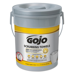 SCRUBBING TOWELS, HAND CLEANING, 2-PLY, 10.5 X 12, FRESH CITRUS, SILVER/YELLOW by Gojo