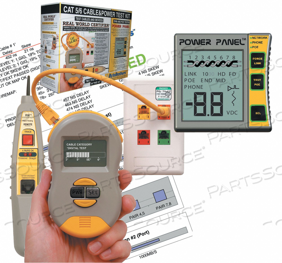 NETWORK CABLE AND POWER TESTER 7-1/2 H 