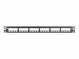 PANDUIT MINI-COM ALL METAL SHIELDED MODULAR PATCH PANEL - PATCH PANEL - BLACK - 1U - 19" - 24 PORTS by Panduit