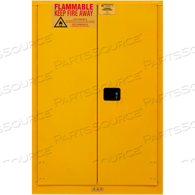 FLAMMABLE CABINET 30 GALLON MANUAL CLOSE DOOR - 43"W X 12"D X 65"H by Durham Manufacturing Company FLAMMABLE CABINET 30 GALLON MANUAL CLOSE DOOR - 43"W X 12"D X 65"H by Durham Manufacturing Company