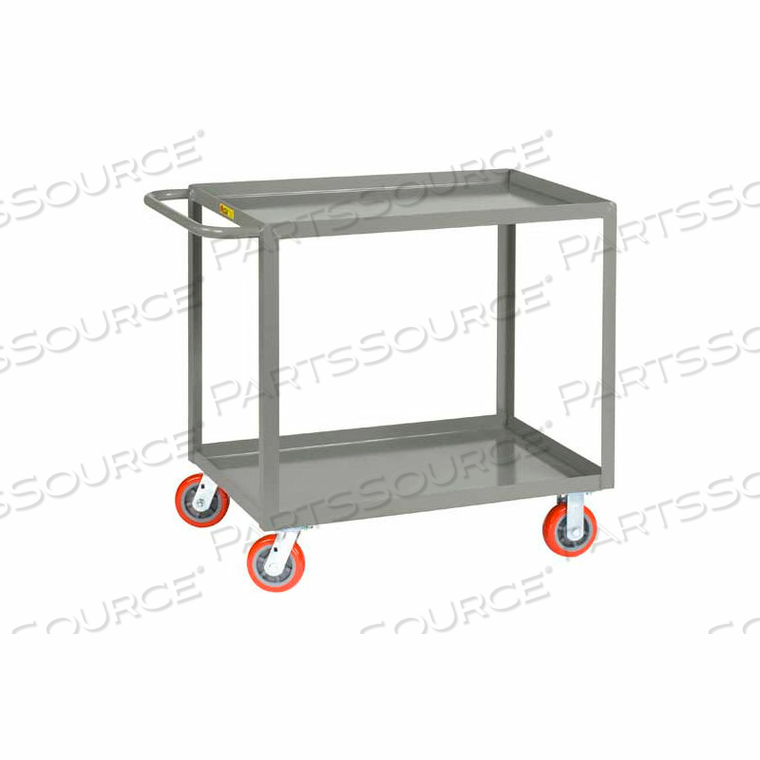 ALL WELDED SERVICE CART, 2 LIP SHELVES, 24 X 48, 2000 LB. CAP. by Little Giant ALL WELDED SERVICE CART, 2 LIP SHELVES, 24 X 48, 2000 LB. CAP. by Little Giant