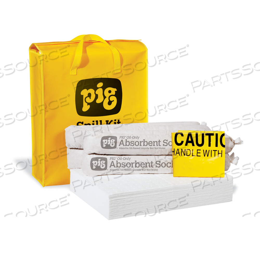 PIG OIL-ONLY SPILL KIT IN HIGH-VISIBILITY BAG by New Pig Corporation