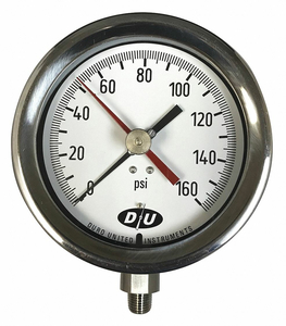 PRESSURE GAUGE 4-1/2 DIAL SIZE by Duro