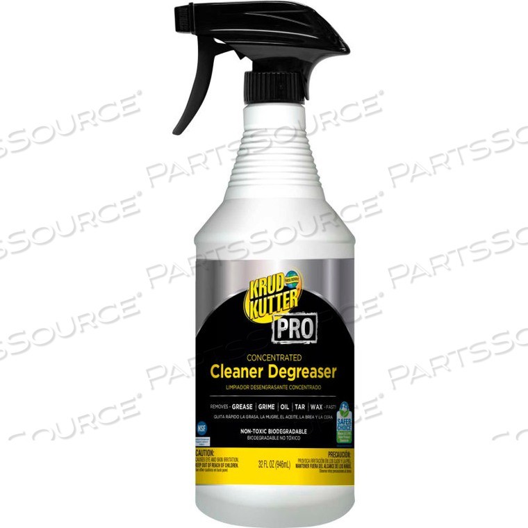 PRO CONCENTRATED CLEANER DEGREASER, 32 OZ. TRIGGER SPRAY, 6 BOTTLES/PACK by Krud Kutter
