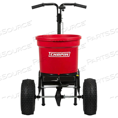 70 LB. CONTRACTOR TURF SPREADER - ROUND HOPPER WITH SPREAD PATTERN CONTROL by Chapin International