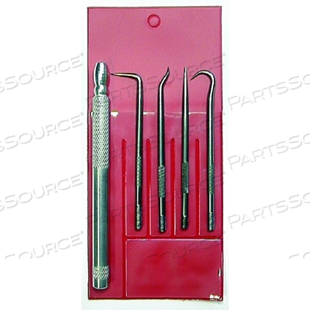 4-WAY PICK SET, 5 PC, ALUMINUM HANDLE by King Tool 4-WAY PICK SET, 5 PC, ALUMINUM HANDLE by King Tool