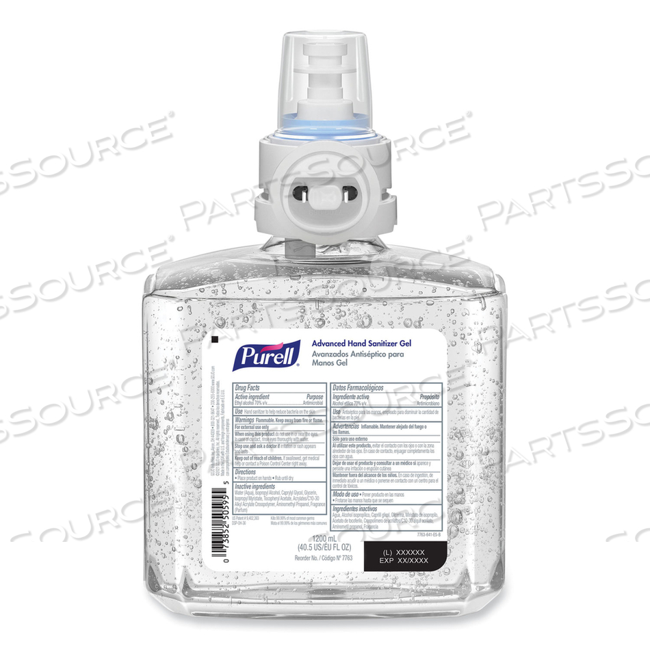 ADVANCED GEL HAND SANITIZER REFILL, 1,200 ML, CLEAN SCENT, FOR ES8 DISPENSERS by Purell