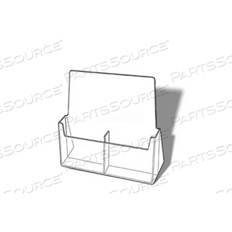 SIDE-BY-SIDE TRIFOLD LITERATURE HOLDER, 9-1/2"W X 1-1/4"D X 9-1/4"H by Clip Strip Corp.