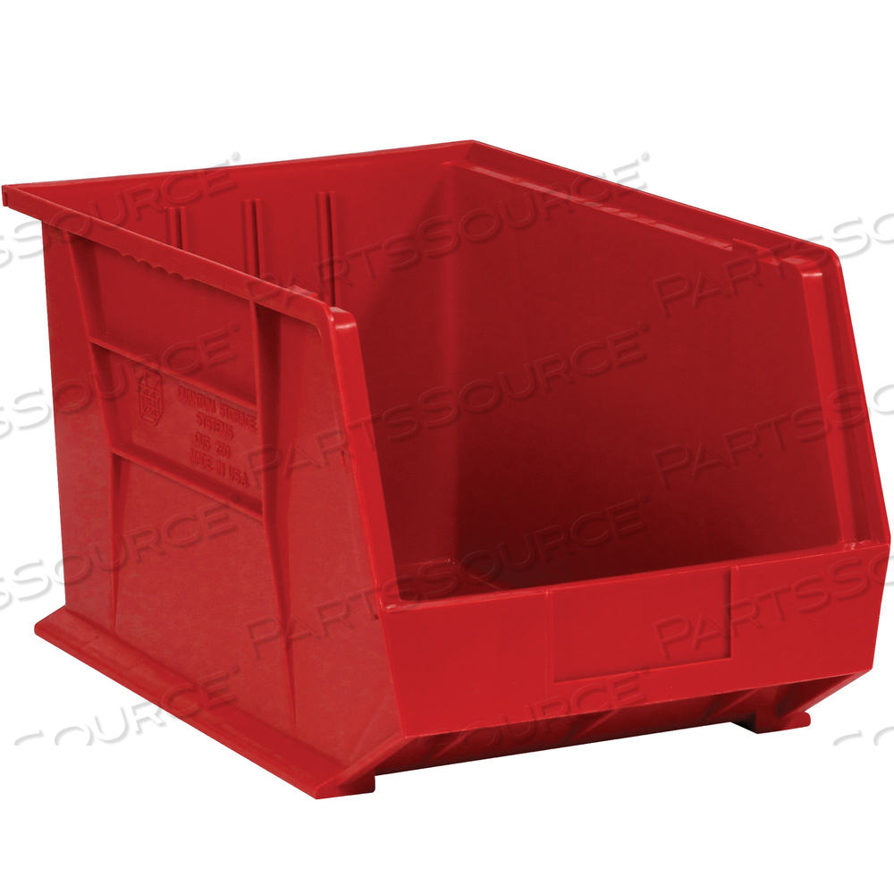 PLASTIC STACK & HANG BIN BOXES, 10 3/4" X 8 1/4" X 7", RED, 6/CASE by BOX Partners (Box Acquisitions, LLC)