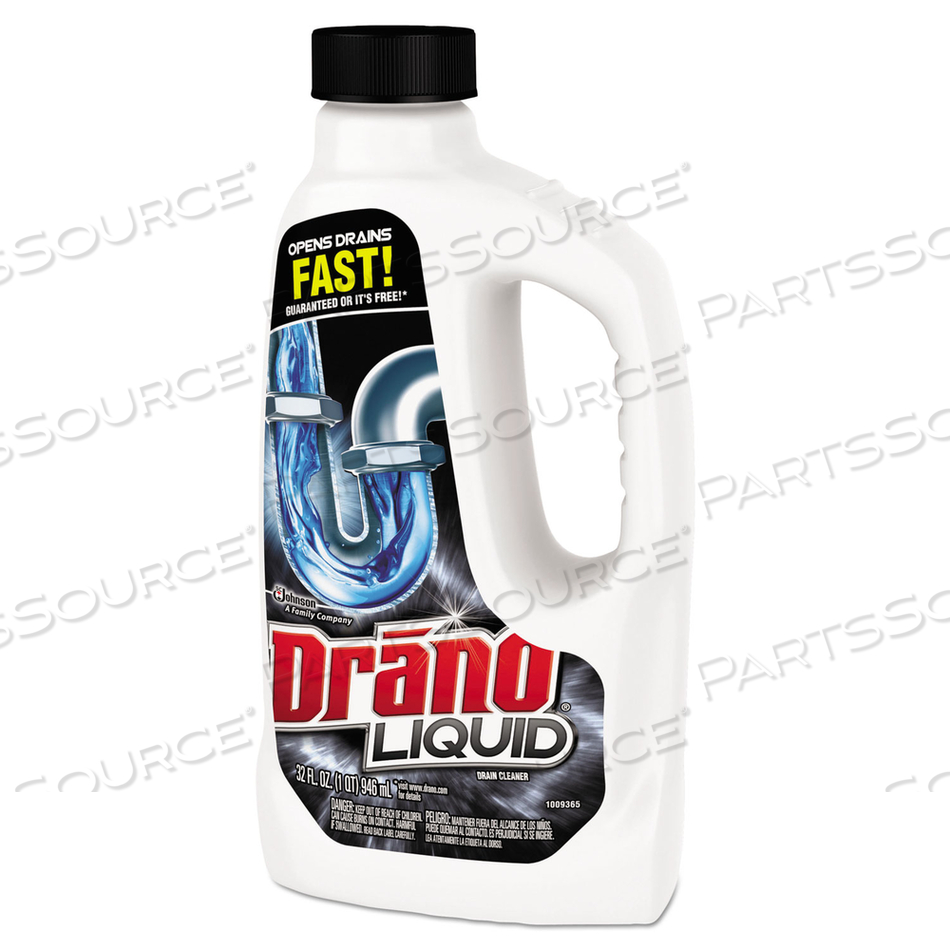 LIQUID DRAIN CLEANER, 32 OZ SAFETY CAP BOTTLE, 12/CARTON 