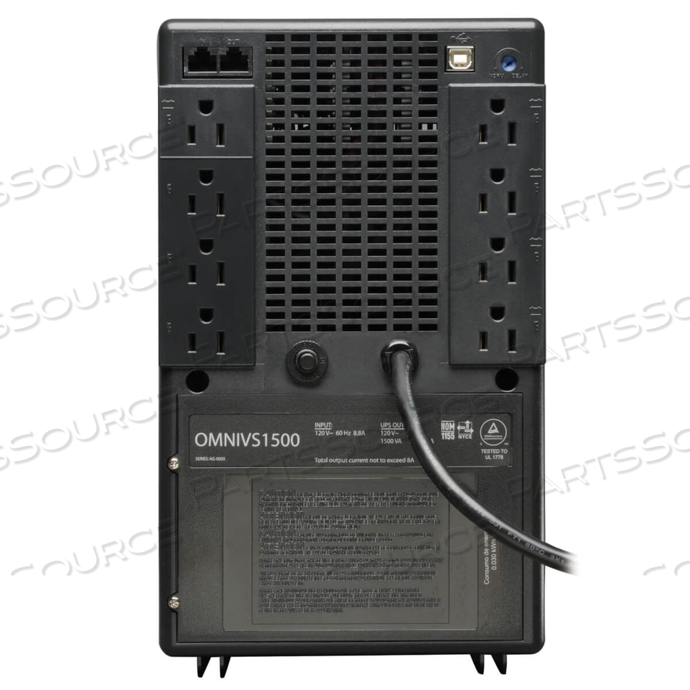 1500VA 940W UPS BATTERY BACK UP TOWER AVR 120V USB RJ11 RJ45 by Tripp Lite