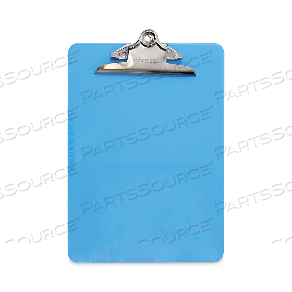 PLASTIC CLIPBOARD WITH HIGH CAPACITY CLIP, 1.25" CLIP CAPACITY, HOLDS 8.5 X 11 SHEETS, TRANSLUCENT BLUE PLASTIC CLIPBOARD WITH HIGH CAPACITY CLIP, 1.25" CLIP CAPACITY, HOLDS 8.5 X 11 SHEETS, TRANSLUCENT BLUE