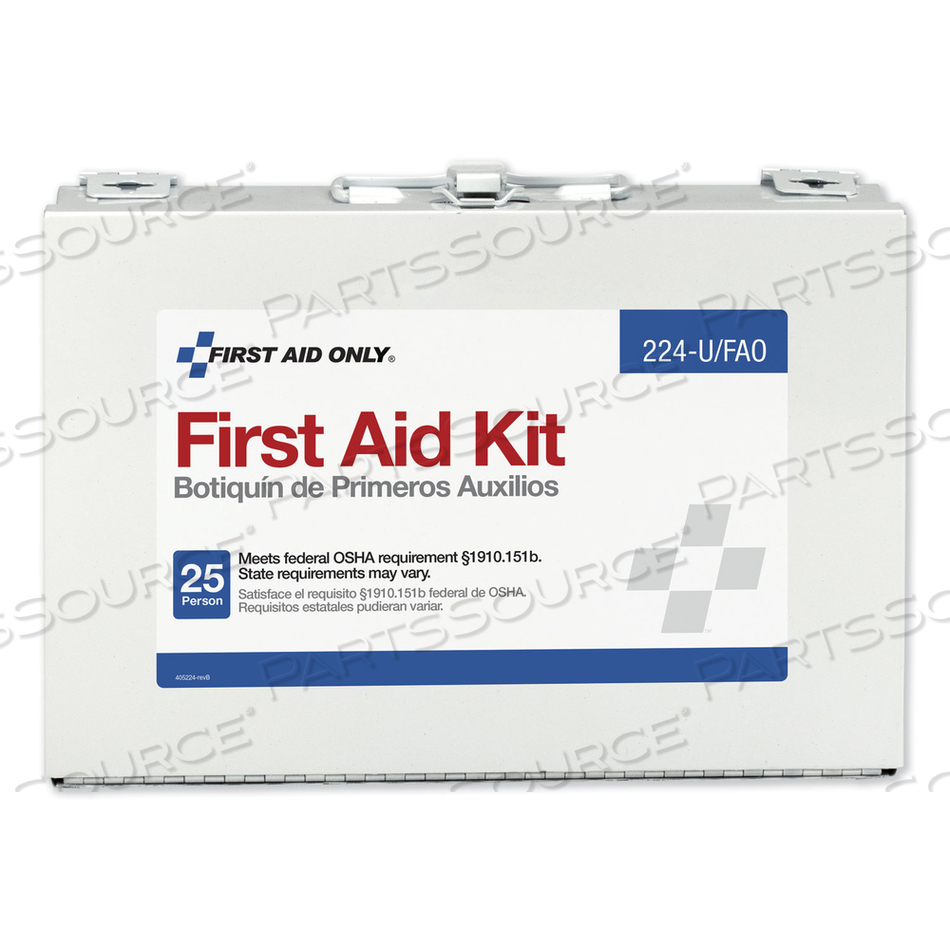 FIRST AID KIT FOR 25 PEOPLE, 104 PIECES, OSHA COMPLIANT, METAL CASE by First Aid Only