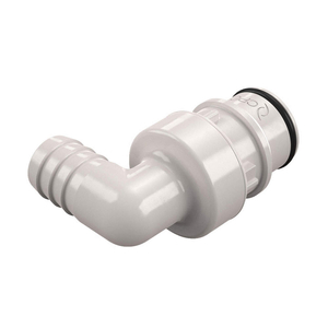 1/2 HOSE BARB VALVED ELBOW  POLYSULFONE COUPLING INSERT by Colder Products Company