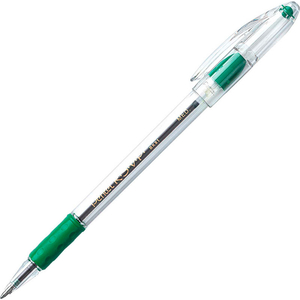 RSVP BALLPOINT STICK PEN, MEDIUM, CLEAR BARREL, GREEN INK, DOZEN by Pentel of America RSVP BALLPOINT STICK PEN, MEDIUM, CLEAR BARREL, GREEN INK, DOZEN by Pentel of America