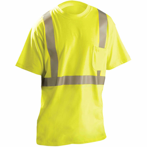 FLAME RESISTANT SHORT SLEEVE T-SHIRT, CLASS 2, ANSI, HI-VIS YELLOW, 5XL by Occunomix