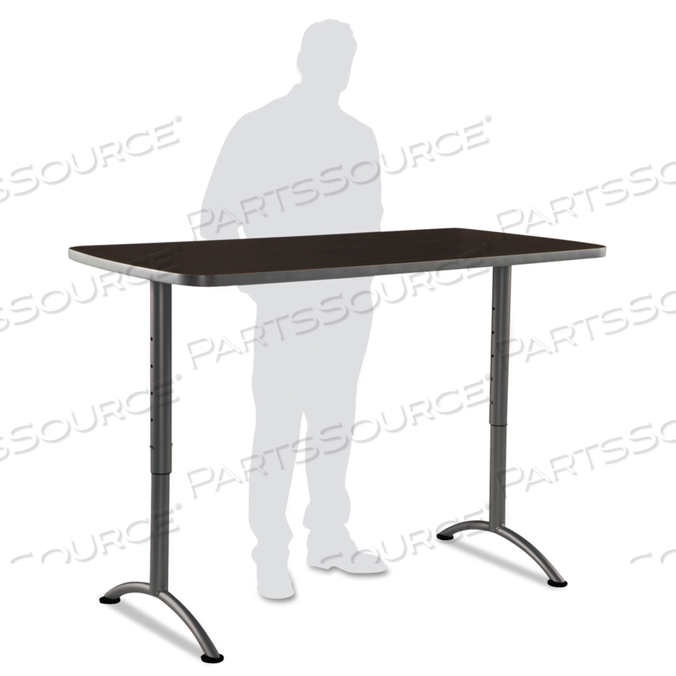ARC ADJUSTABLE-HEIGHT TABLE, RECTANGULAR TOP, 30W X 60D X 30 TO 42H, WALNUT/GRAY 