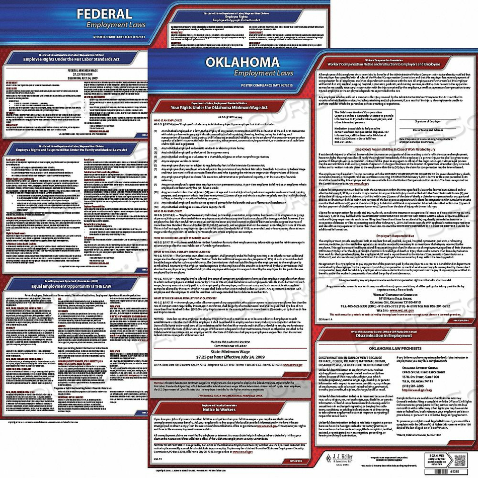 LABOR LAW POSTER KIT OK ENGLISH 19 IN W by J.J. Keller & Associates LABOR LAW POSTER KIT OK ENGLISH 19 IN W by J.J. Keller & Associates