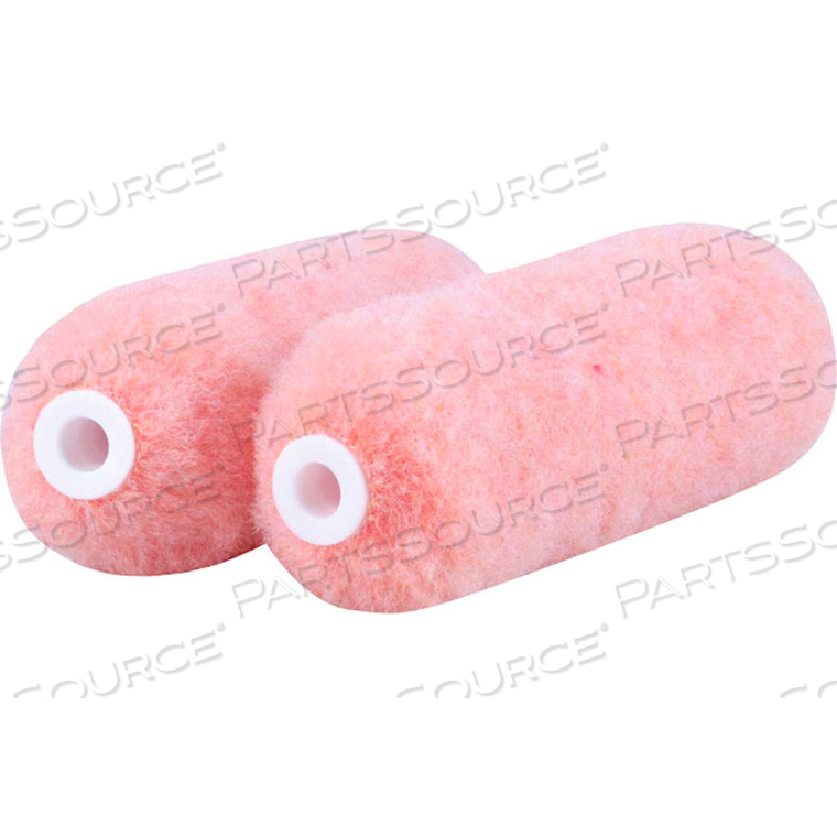 ROLLERLITE 4" X 1/2" PINK POLYESTER MINI ROLLER COVERS, 2/PACK 24/CASE 