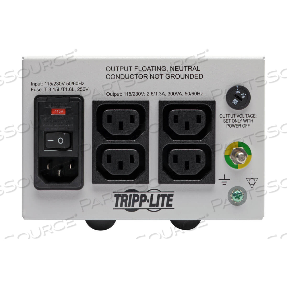 ISOLATION TRANSFORMER DUAL-VOLTAGE 115/230V 300W MEDICAL-GRADE by Tripp Lite ISOLATION TRANSFORMER DUAL-VOLTAGE 115/230V 300W MEDICAL-GRADE by Tripp Lite