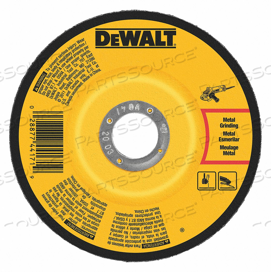 DEPRESSED CENTER WHEEL T27 5X1/4X7/8 AO by DeWalt