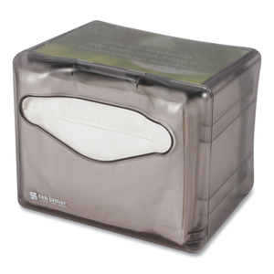 VENUE NAPKIN DISPENSER WITH ADVERTISING INSET, 6.5 X 6.13 X 6.9, CAPACITY: 200, BLACK by San Jamar VENUE NAPKIN DISPENSER WITH ADVERTISING INSET, 6.5 X 6.13 X 6.9, CAPACITY: 200, BLACK by San Jamar