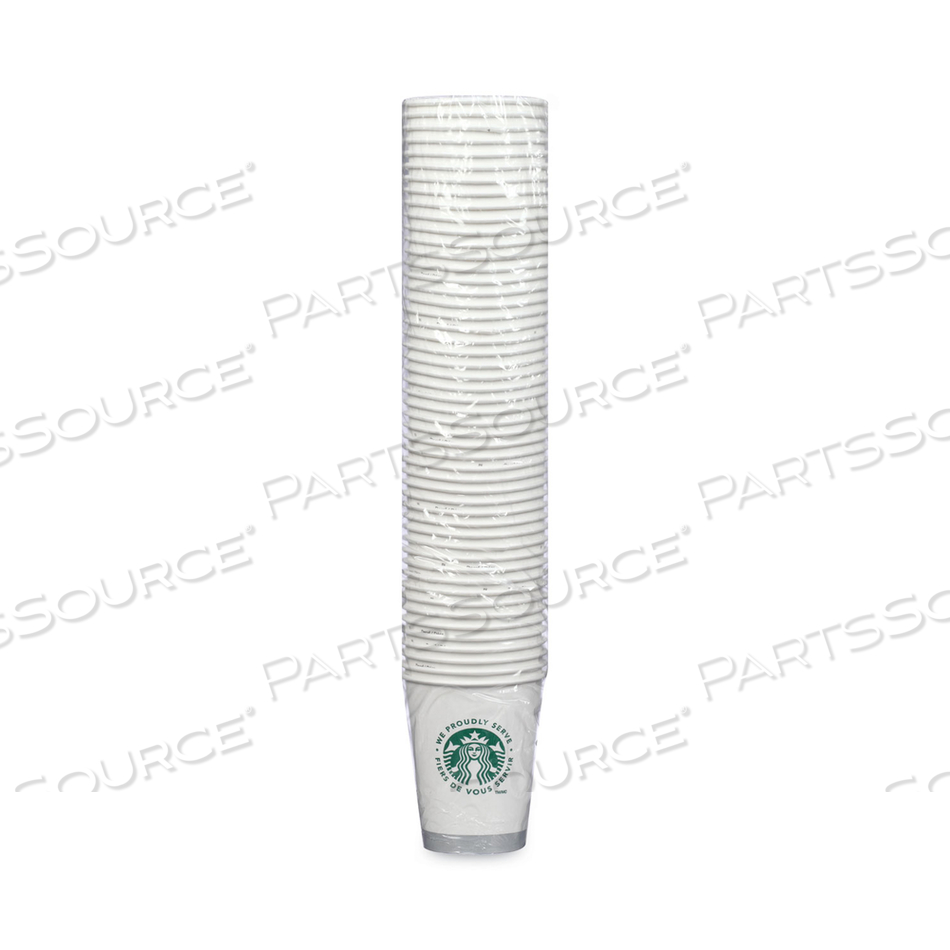 HOT CUPS, 12 OZ, WHITE WITH GREEN STARBUCKS LOGO by Starbucks HOT CUPS, 12 OZ, WHITE WITH GREEN STARBUCKS LOGO by Starbucks