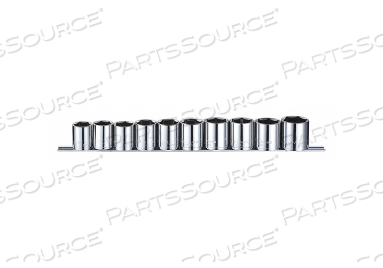 SOCKET SET 1/2 METRIC CHROME 10PCS by Westward SOCKET SET 1/2 METRIC CHROME 10PCS by Westward