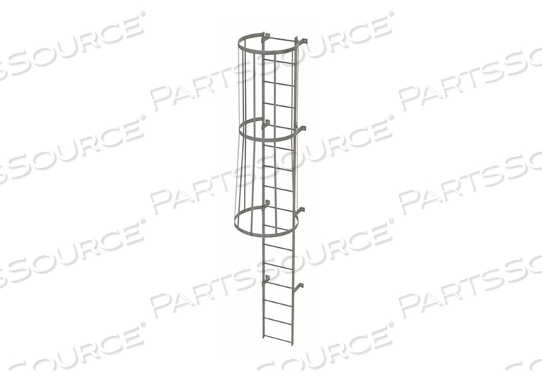 FIXED LADDER W/ SAFETY CAGE STEEL 15 FT. by Tri-Arc FIXED LADDER W/ SAFETY CAGE STEEL 15 FT. by Tri-Arc