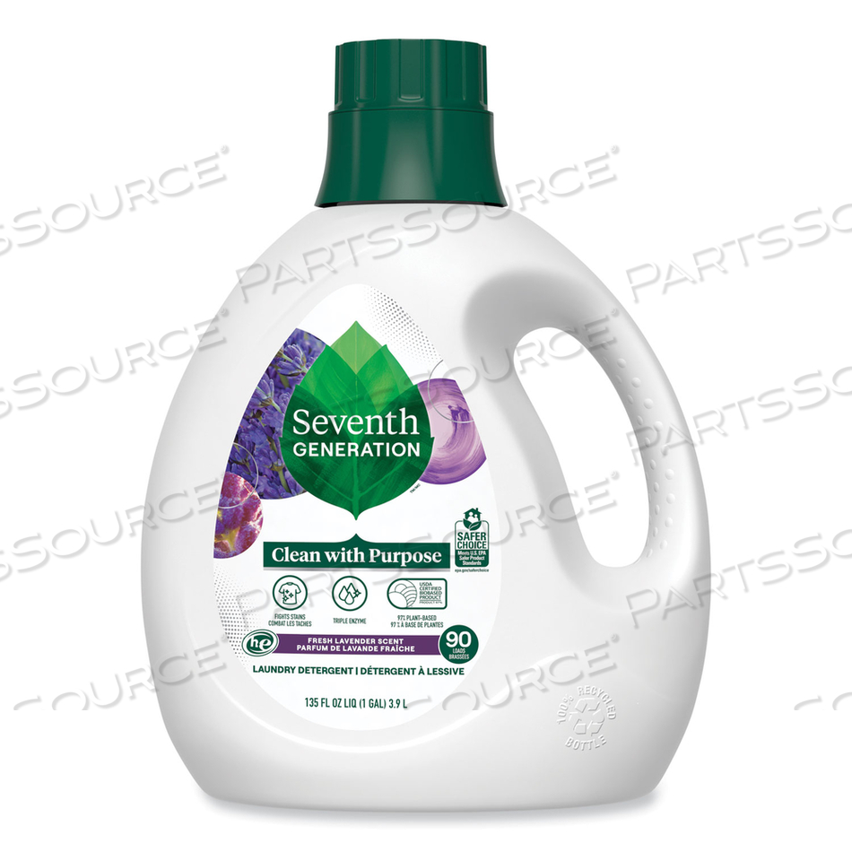 NATURAL LIQUID LAUNDRY DETERGENT, FRESH LAVENDER, 135 OZ BOTTLE by Seventh Generation NATURAL LIQUID LAUNDRY DETERGENT, FRESH LAVENDER, 135 OZ BOTTLE by Seventh Generation