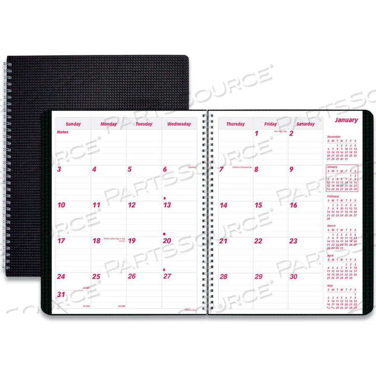 DURAFLEX DATED MONTHLY PLANNER 9-5/16" X 7-13/16" X 5/16" BLACK by Rediform DURAFLEX DATED MONTHLY PLANNER 9-5/16" X 7-13/16" X 5/16" BLACK by Rediform