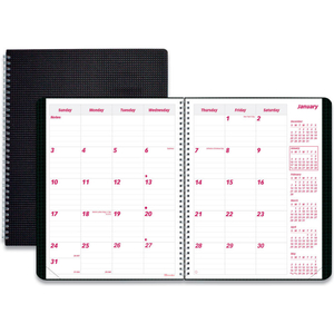 DURAFLEX DATED MONTHLY PLANNER 9-5/16" X 7-13/16" X 5/16" BLACK by Rediform DURAFLEX DATED MONTHLY PLANNER 9-5/16" X 7-13/16" X 5/16" BLACK by Rediform