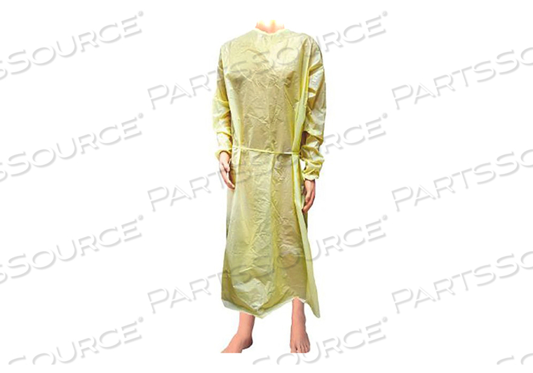 PROTECTIVE PROCEDURE GOWN X-LARGE YELLOW NONSTERILE AAMI LEVEL 1 DISPOSABLE (10/BG) by Cypress