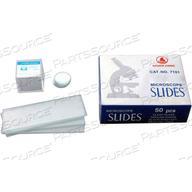 AMSCOPE 50 PCS. BLANK MICROSCOPE SLIDES AND 100 PCS. CIRCULAR COVER SLIPS by United Scope