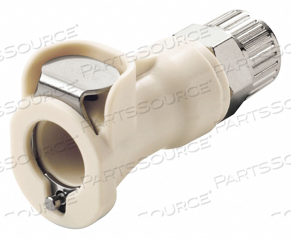 3/8 PTF VALVED IN-LINE POLYPROPYLENE COUPLING BODY by Colder Products Company