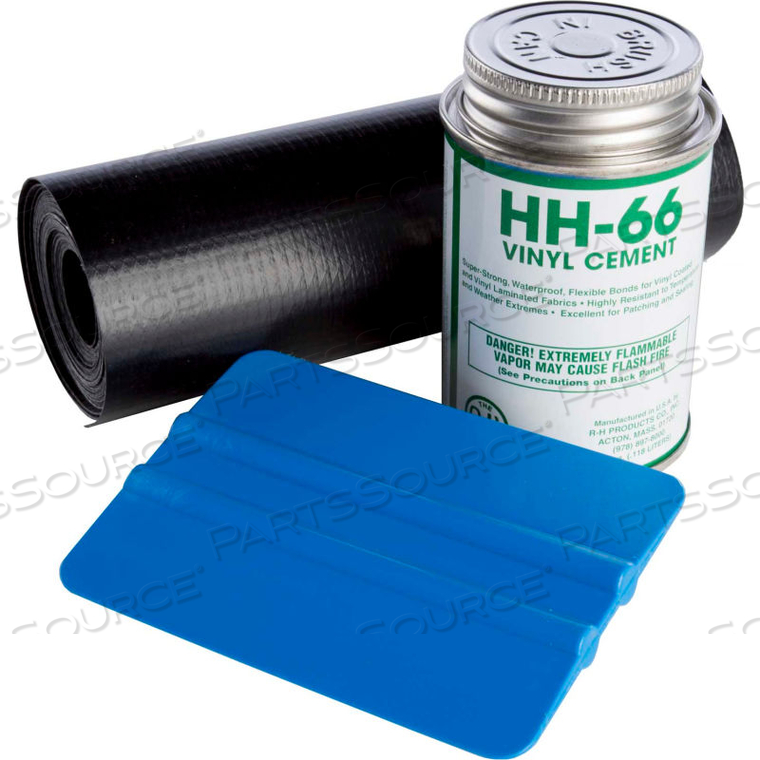 REPAIR KIT WITH SQUEEGEE, VINYL BLACK CEMENT, 12'LX3"W ROLL by Powerblanket