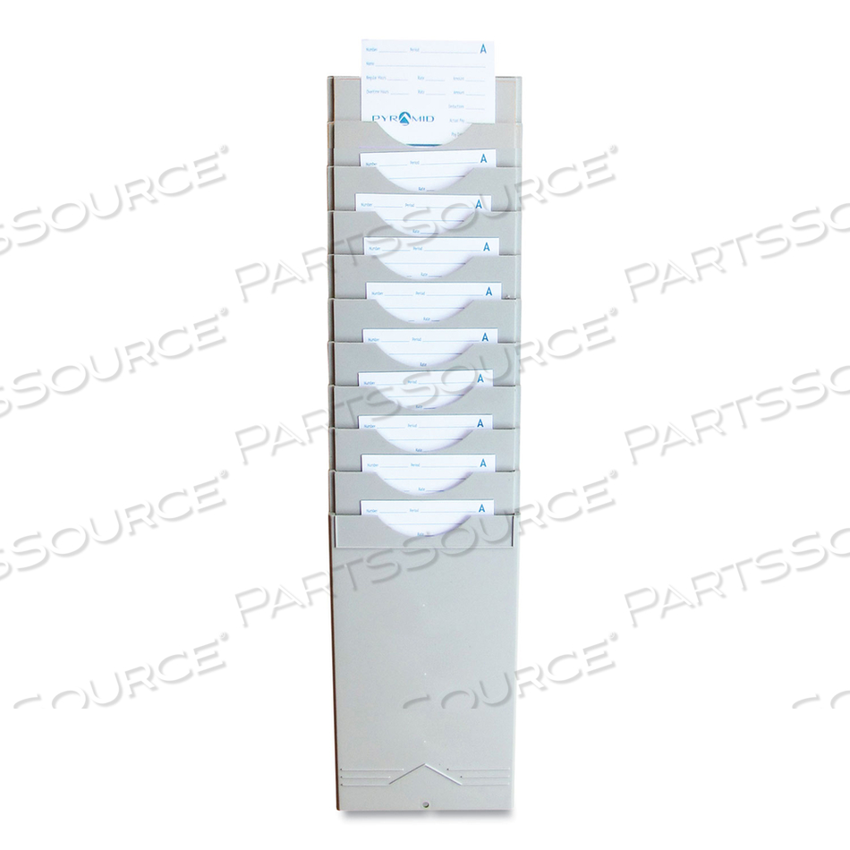 TIME CARD RACK, 10 POCKETS, PLASTIC, LIGHT GRAY by Pyramid TIME CARD RACK, 10 POCKETS, PLASTIC, LIGHT GRAY by Pyramid